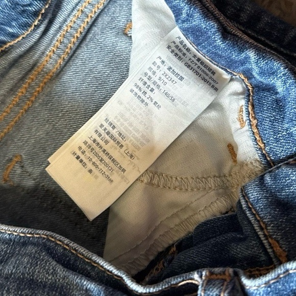 Abercrombie Kids Denim Shorts Girls 9/10 Medium Wash Blue Cuffed Casual Stretch - Picture 3 of 5